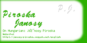 piroska janosy business card